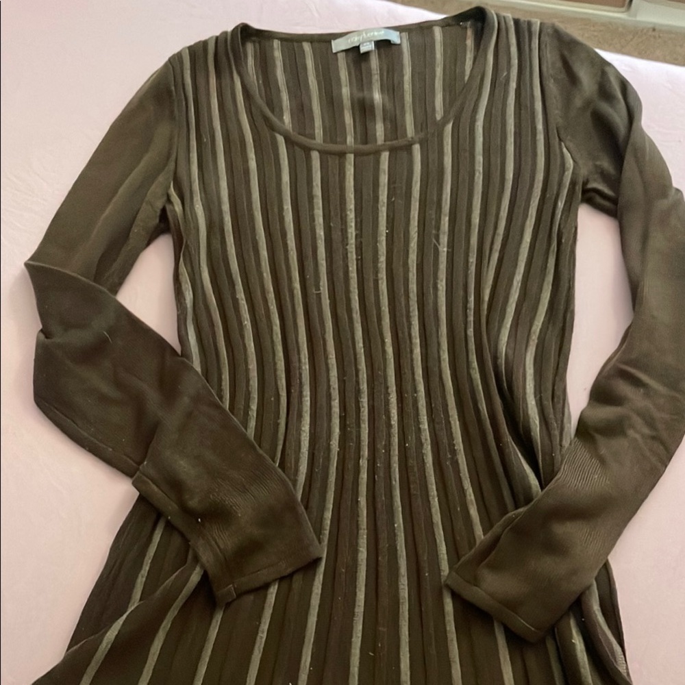Elegant Brown Striped Dress